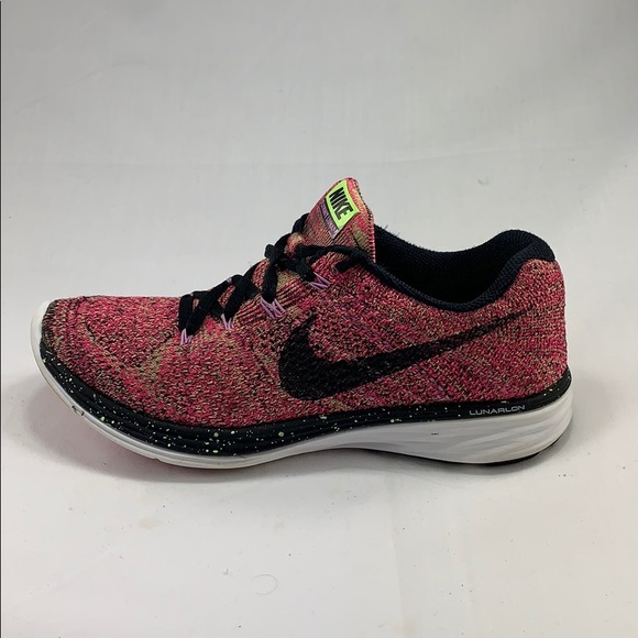 Nike Shoes - Nike Flyknit Lunar 3 - Pink & Green - Size 7